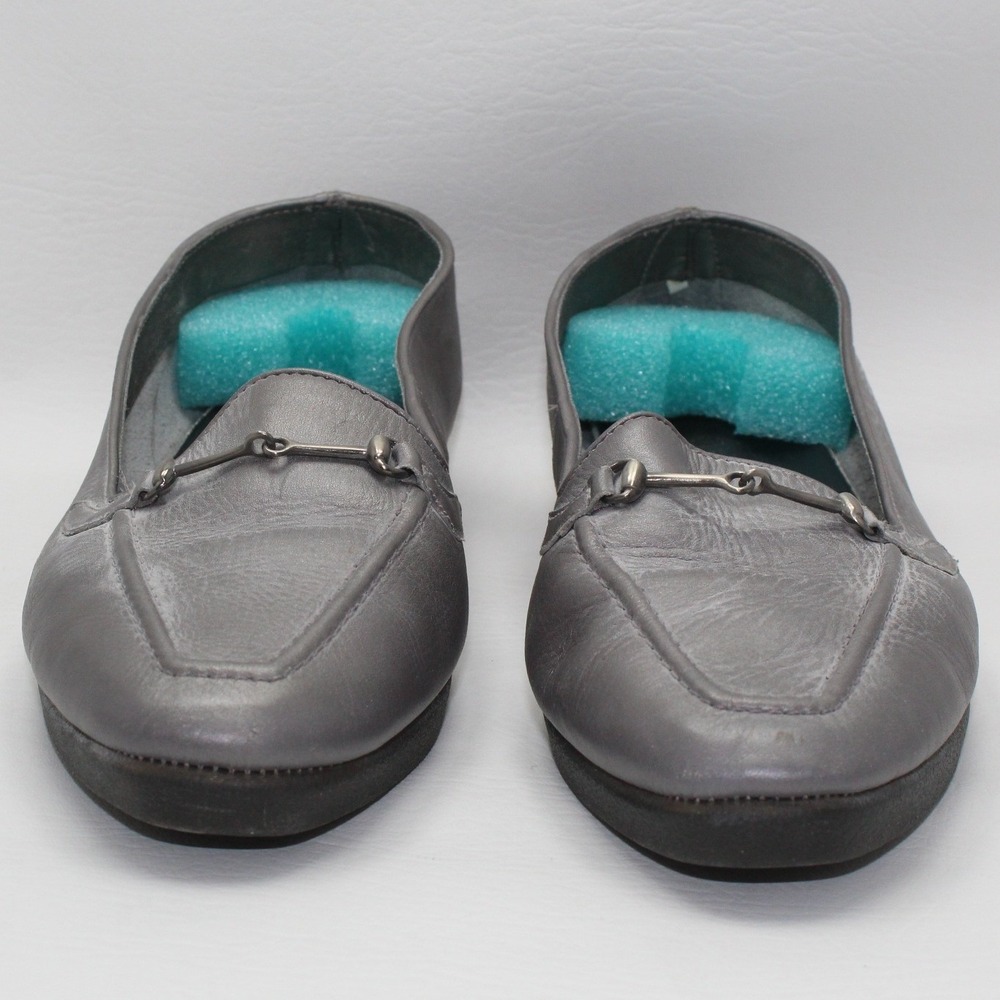 Naturalizer Womens Grey Leather Bit‎ Loafers Square Toe NC 2000 System 980N31 9M